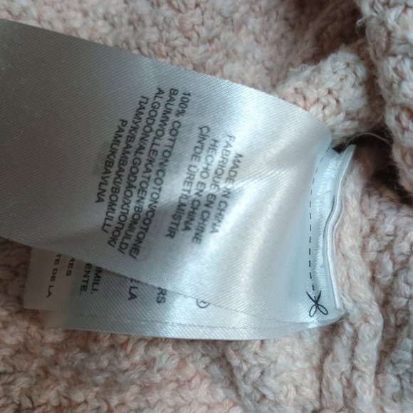 LRL Lauren Ralph Lauren Light Pink Cotton Sweater Side Slits Boxy Large - Picture 4 of 8